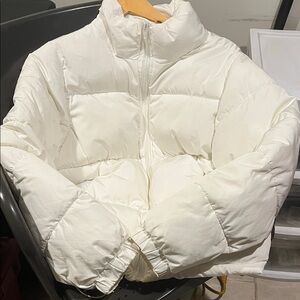 NWOT White Puffer Jacket